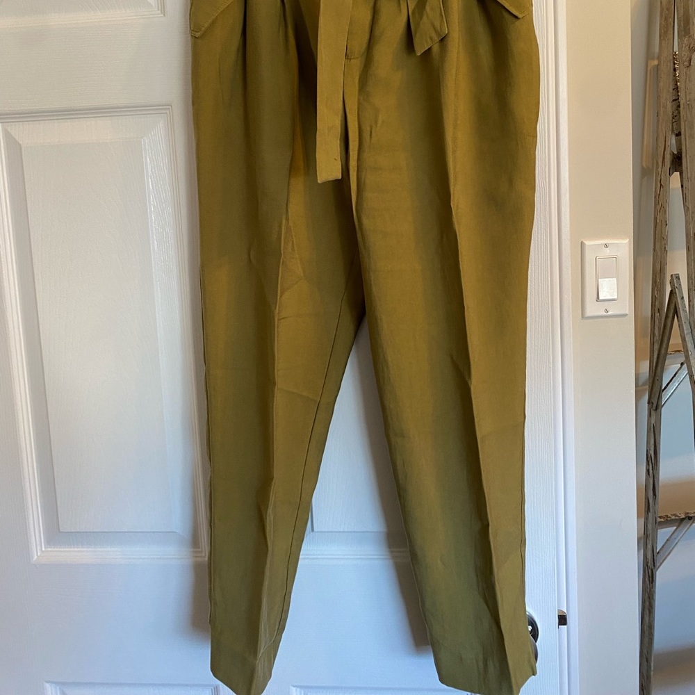 H&M high waist pants; olive colour; size 6 - Picture 4 of 4